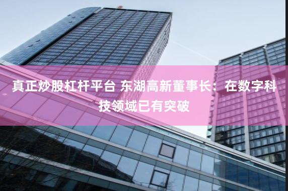 真正炒股杠杆平台 东湖高新董事长：在数字科技领域已有突破
