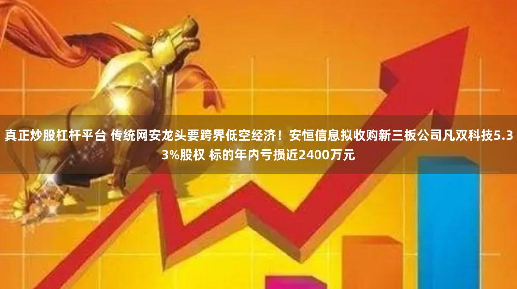 真正炒股杠杆平台 传统网安龙头要跨界低空经济！安恒信息拟收购新三板公司凡双科技5.33%股权 标的年内亏损近2400万元